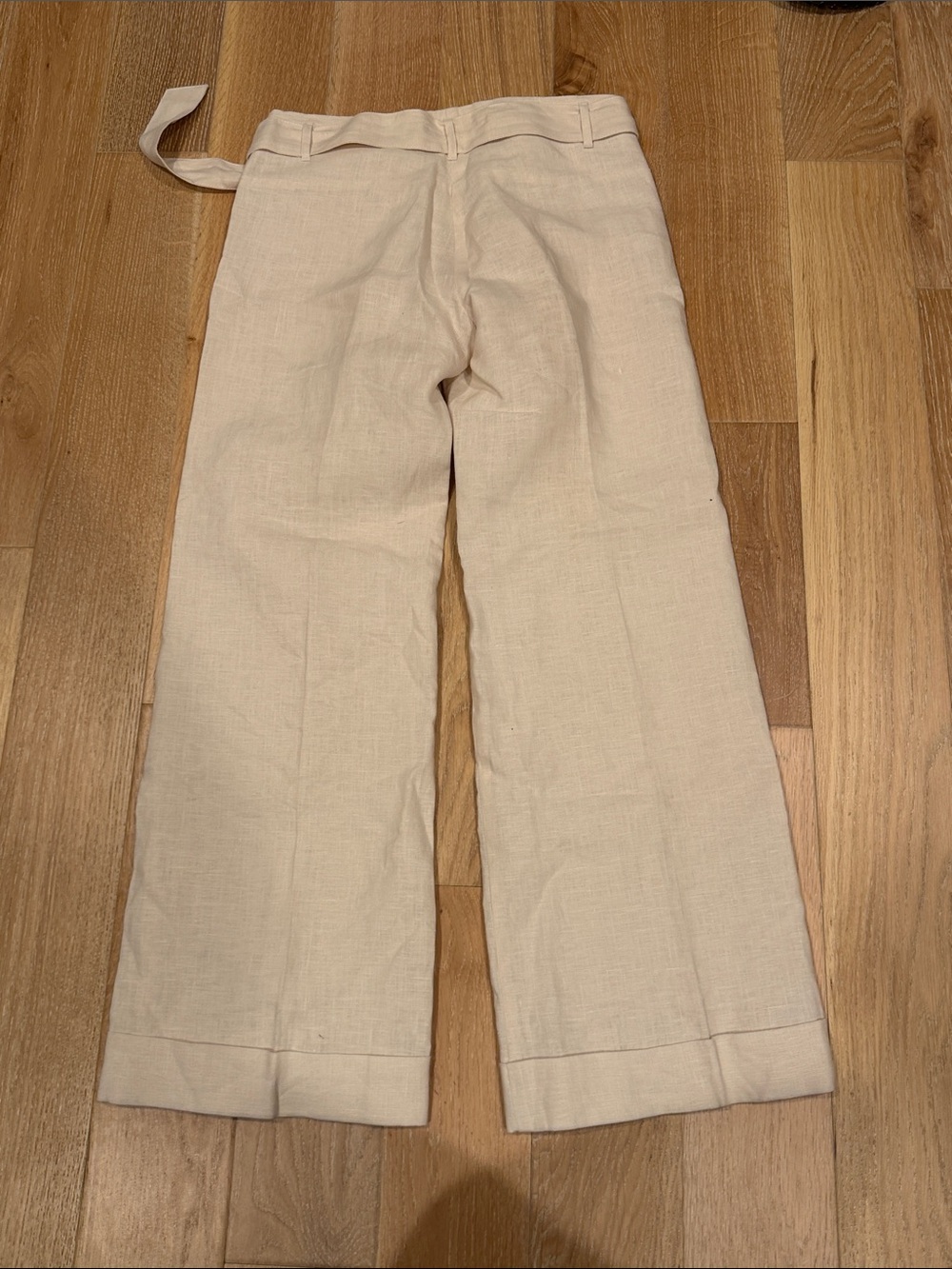 Banana Republic Beige Wide-Leg Linen Trousers with Tie Waist - Picture 5 of 5